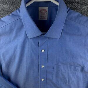 Brooks Brothers Long Sleeve Button Up Shirt Adult 15.5 33 Blue Traditional Fit